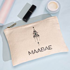 Bolsa de Maquillaje Ecológica de Lona Natural de 8 Onzas con Cierre, Bolsa de Cosméticos de Viaje de Lona de Algodón con Logotipo Personalizado Impreso - Product Image 5