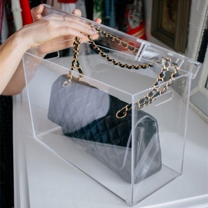 custom clear acrylic bag case perspex handbag display box