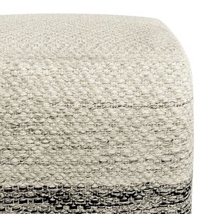 Puf de interior/exterior tejido cuadrado DB Macie esquema de color gris/blanco - Product Image 3