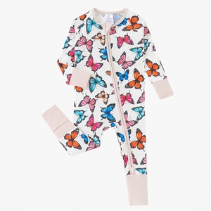 Đồ ngủ liền thân có khóa kéo in hình theo yêu cầu cho bé sơ sinh, bộ đồ ngủ trẻ em, quần áo trẻ em bán buôn, đồ ngủ trẻ em bằng tre - Product Image 1