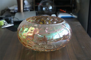 Fonte produttore di vetro <span class=keywords><strong>dorato</strong></span> ciotola <span class=keywords><strong>paralume</strong></span> con acqua colorata - Product Image 3