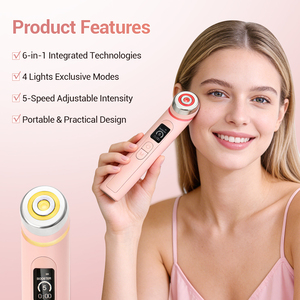 Masseur facial portable à radiofréquence EMS 5 en 1, appareil de raffermissement de la peau à LED - Product Image 4