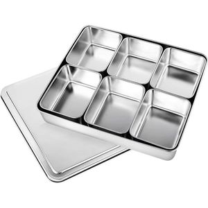 Caja de Especias Japonesa Yakumi de 4, 6 y 8 Compartimentos, Caja de Condimentos de Acero Inoxidable, Tarro de Especias <span class=keywords><strong>Bento</strong></span>, Caja de Condimentos con Tapa - Product Image 2