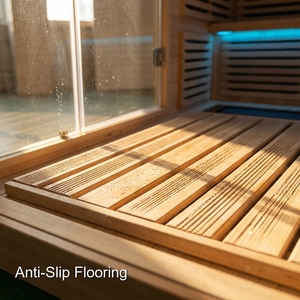 Sauna infrarouge moderne de luxe écologique à faible consommation d'énergie, panneaux chauffants sans EMF, construction sans solvants, pour utilisateurs sensibles - Product Image 2