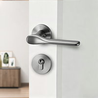 Poignées de porte en bois minimalistes modernes, ensemble de serrures de porte mécaniques silencieuses pour chambres et salles de bain intérieures