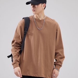 T-shirt Homme Personnalisé 100% Coton Manches Longues Col Classique Coupe Tendance Décontractée Respirant Anti-Plis Séchage Rapide 180g - Product Image 4