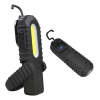 Lampe de réparation automobile rechargeable avec base magnétique et crochet, lampe de travail LED COB portable avec indicateur de niveau de batterie