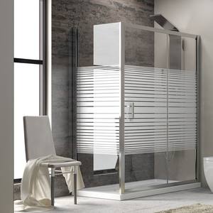 Mampara de Ducha Kamalu K410NS 150x80 con Cristal Serigrafiado de 80cm y Puerta Lateral Fija de 180cm de Altura - Product Image 6