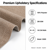 Tissu de canapé en lin tissé teint de haute qualité, 100% polyester, tissu pour canapé, textile pour meubles