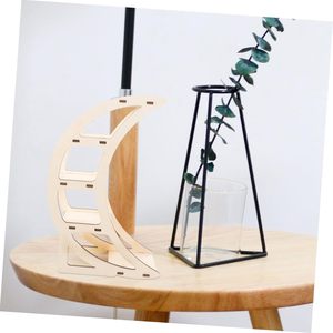 Wooden Moon-Shaped <b>Shelf</b> 5 Floors Desktop Organizer Storage Rack Creative Decor For Office <b>Desk</b> Organization - Product Image 1