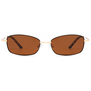 Lunettes de soleil rectangulaires à monture métallique intégrale, protection UV400, protection solaire unisexe pour adultes - Product Image 6