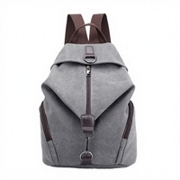 Sac à dos en toile vintage imperméable et antivol pour femme avec fermeture éclair – Style preppy pour l'été, l'école et l'ordinateur portable – Haute qualité pour étudiante