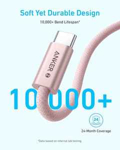 Cavo <span class=keywords><strong>di</strong></span> Ricarica Rapida Anker Zolo 240W Tipo C, Cavo USB C a USB C Intrecciato con Connettore Sottile Antipolvere - Product Image 5