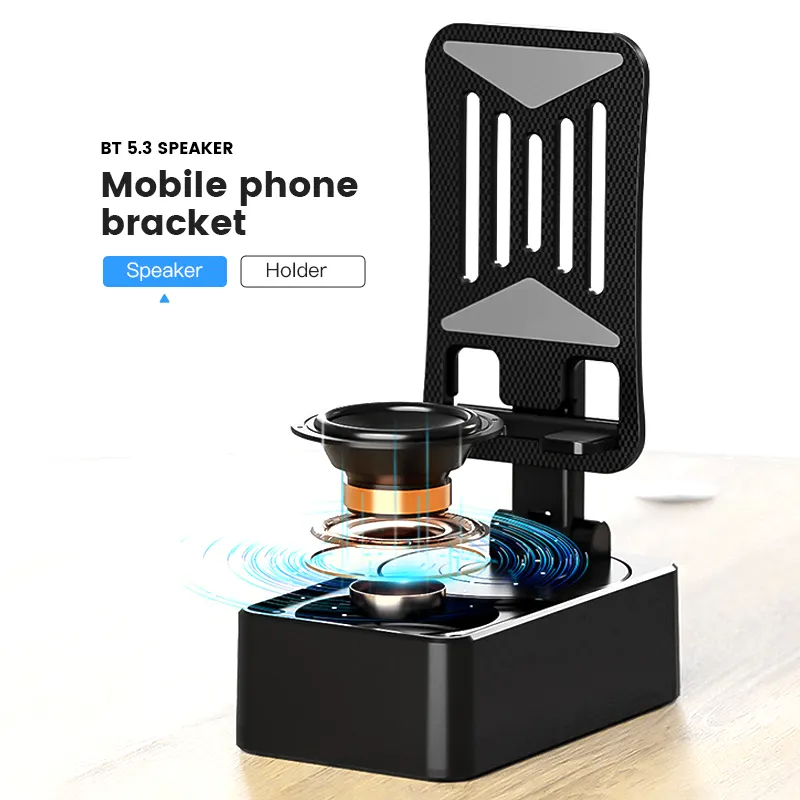 3 in 1 Portable Wireless Bluetooth Speaker Plays Phone Holder Mini Bt Music Box Blue tooth Speaker Mobile Phone Stand