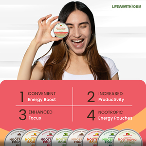 Polvere Energizzante Lifeworth Focus, Bustine di Caffeina Nootropica per Concentrazione ed Energia Orale - Product Image 5