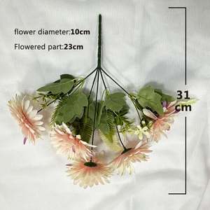 MeiYang 5 cabezas GuanYin crisantemo DKB boda flor de seda arreglos florales elegante corredor de pasillo Floral - Product Image 3