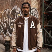 Veste personnalisée pour homme, coupe-vent léger en polyester, col montant brodé, fermeture éclair, style streetwear décontracté, OEM