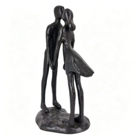 Figurine de couple en fonte faite à la main, mains jointes, abstraite, romantique, ornement d'art de bureau, décoration d'intérieur, mariage, vente en gros