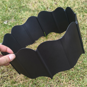 Paneles de Cerca Ondulados para Jardín, 160x138mm, PP Negro, Fácil de Montar, Decoración de Paisaje - Product Image 3