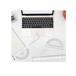 Il Set di matematica in plastica trasparente per la scuola include goniometri rettilinei righetti a geometria diritta 180 ° 45 ° 60 ° triangoli - Product Image 2