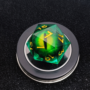 Dés à jouer polyédriques Feeron Premium en résine transparente à vingt faces D20, personnalisables avec logo, durables pour les jeux de rôle sur table et la collection (D&D) - Product Image 4