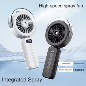 Ventilateur portable rechargeable pliable USB avec affichage numérique, haute vitesse, brumisateur, pour usage domestique et automobile, sur batterie - Product Image 2