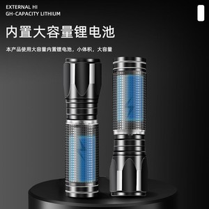 Mini lampe torche portable haute puissance, rechargeable, éclairage d'urgence LED, en alliage d'aluminium, charge rapide, pour l'extérieur - Product Image 1