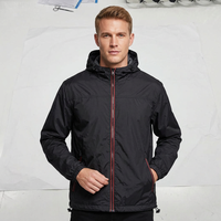 Blouson Bomber Unisexe Noir Camouflage Formel avec Fermeture Éclair Imperméable et Coupe-Vent sur le Devant, Coutures Premium