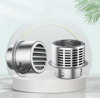 Grille d'aération murale extérieure en acier inoxydable ronde à profil arrondi, cache de sortie d'air