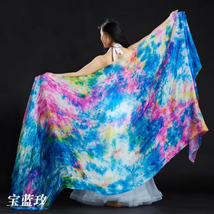 Velo di seta lode danza adorazione veli danza del ventre 100% vera sciarpa di seta scialle velo - Product Image 3