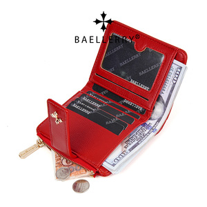 Portefeuille pour femme Baellerry rouge multifonctionnel avec fermeture éclair, porte-monnaie avec emplacements pour cartes et compartiment pour billets pour un usage quotidien - Product Image 1