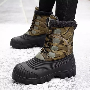 Bottes de neige d'hiver camouflage en polaire épaisse personnalisées à l'extérieur de belles bottes de neige super chaudes pour hommes - Product Image 5