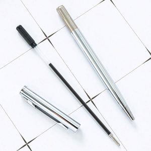 Cheap Luxury Laser Custom Logo Rose Gold Slim Metal <b>Ballpoint</b> <b>Pens</b> 0.5mm Black Ink for Hotel Promotion - Product Image 6