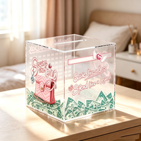 Tirelire personnalisée en acrylique transparent 10K pour adultes, défi d'épargne Smash Box, coffre-fort à monnaie à ouverture par bris, boîte de collection de pièces de monnaie