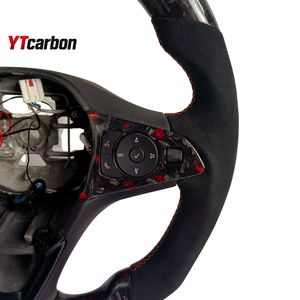 Ytcarbon พวงมาลัยคาร์บอนไฟเบอร์ปรับแต่งสไตล์การแข่งของตัวเองอุปกรณ์ตกแต่งภายในรถยนต์สำหรับ <span class=keywords><strong>Corsa</strong></span> F EV OPC GS <span class=keywords><strong>GSI</strong></span> GTC แต่ง - Product Image 2