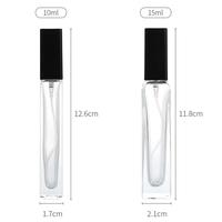 Flacon d'échantillon de parfum carré transparent de luxe de 10 ml avec atomiseur à fine brume en aluminium vide