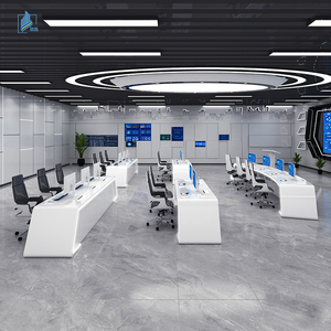 Escritorio de estación de trabajo ejecutivo moderno personalizable de madera para oficina, muebles comerciales para sala de <span class=keywords><strong>control</strong></span>, supermercados, escuelas - Product Image 2