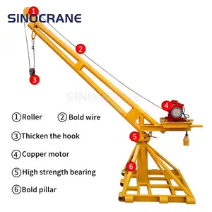 High Quality Monkey Mini Crane With Arm Lifting 360 Degree Rotating Portable Crane Roof Goods Lifter