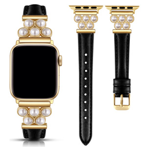 Correa de Reloj de Cuero con Perlas para iWatch, Modelo Popular, Correa Ajustable con Hebilla para <span class=keywords><strong>Apple</strong></span> <span class=keywords><strong>Watch</strong></span> S11 10 9 <span class=keywords><strong>7</strong></span>, para Correas de <span class=keywords><strong>Apple</strong></span> <span class=keywords><strong>Watch</strong></span> - Product Image 1