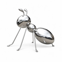 Grande sculpture d'abeille en acier inoxydable, statue d'insecte en fil métallique pour la décoration de jardin, de paysage, de parc et de pelouse