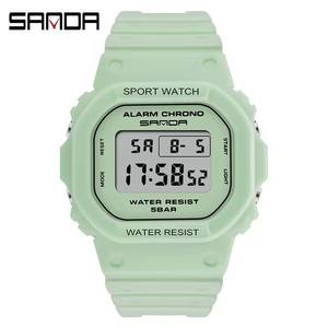 Reloj Deportivo Unisex Sanda 293 Cronógrafo para Mujer y Hombre, Color Verde Matcha, Resistente al Agua, Reloj Digital para Dama, Reloj Mujer, Relogio Feminino - Product Image 1