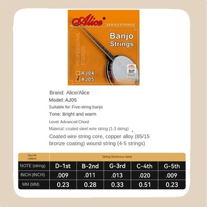 Alice Professional Advanced 5-String <span class=keywords><strong>Banjo</strong></span> String Set Anti-Rust con accesorios de <span class=keywords><strong>cuerda</strong></span>-para jugadores avanzados - Product Image 3