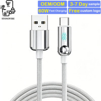 Cable USB Tipo-C a Tipo-C de 60W 5A con Carga Rápida, Cubierta de Nailon Trenzado, PD 3.1 para Dispositivos IOS