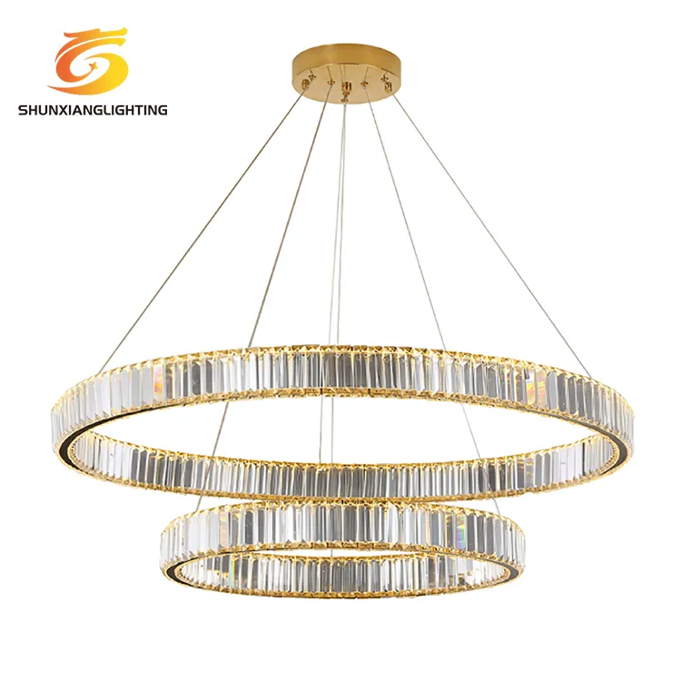 Lampade fantasia oro decorazione creativa per interni moderna lampadario a Led rotondo in cristallo personalizzato