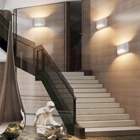 Lampu Dinding LED Modern Aluminium untuk Interior, 1 Paket, Pemasangan di Dinding Atas Bawah, untuk Ruang Tamu