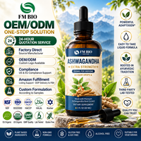 Gouttes liquides d'Ashwagandha en marque blanche OEM, extrait d'Ashwagandha en gouttes, complément d'Ashwagandha pour soutenir l'énergie, la concentration et l'équilibre