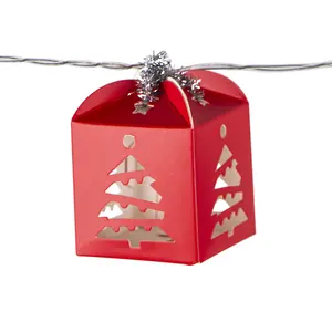 15 אורות 3d מתנה תיבת נייר פנס מחרוזת אור בית קישוט דף הבית אורות מחרוזת עבור חג המולד קישוט