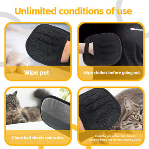 Custom Pet Hair Remover Brush Comb Reusable Electrostatic Pet Hair Removal Glove Set with Pet Hair Collector Keychain Pendant - Product Image 5