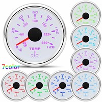 Ensemble de 6 jauges 85 mm : Compteur de vitesse GPS 80 MPH & tachymètre 8000 tr/min & 52 mm (carburant, huile, température, tension) pour bateau