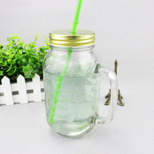 Bán Buôn Ice Cold Uống 20 Oz 600Ml <span class=keywords><strong>Glass</strong></span> <span class=keywords><strong>Mason</strong></span> <span class=keywords><strong>Jar</strong></span> <span class=keywords><strong>Glass</strong></span> <span class=keywords><strong>Jar</strong></span> Uống Lạnh Với Xử Lý Và Rơm Có Nắp Đậy - Product Image 3